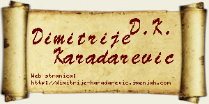 Dimitrije Karadarević vizit kartica